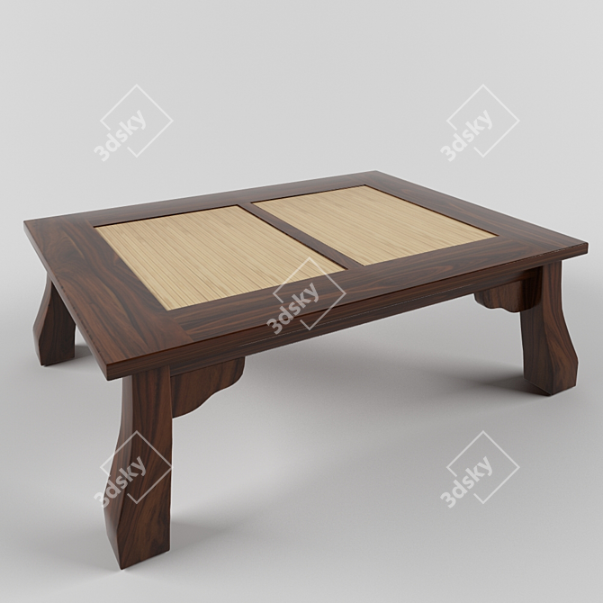 Ethnic Tea Table: Handcrafted 800x600x260 3D model image 1