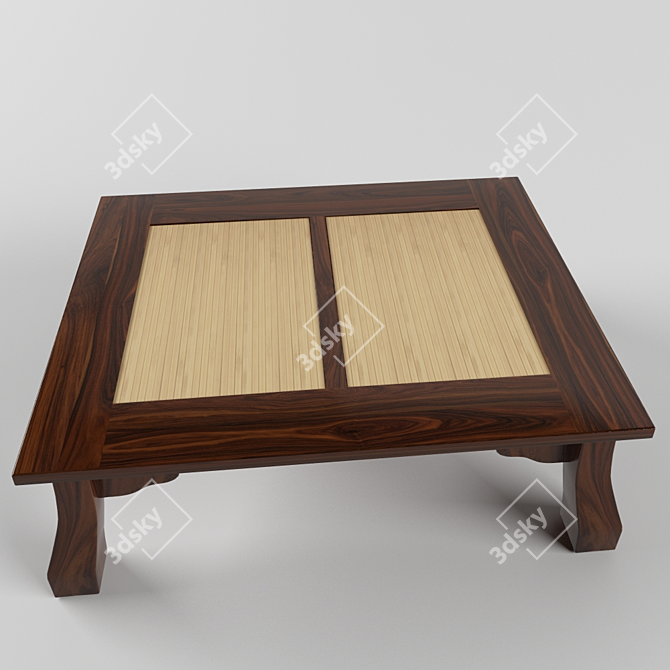 Ethnic Tea Table: Handcrafted 800x600x260 3D model image 2