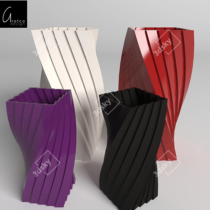 Elegance in Ceramics: Plissè Vase 3D model image 1