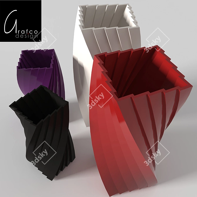 Elegance in Ceramics: Plissè Vase 3D model image 2