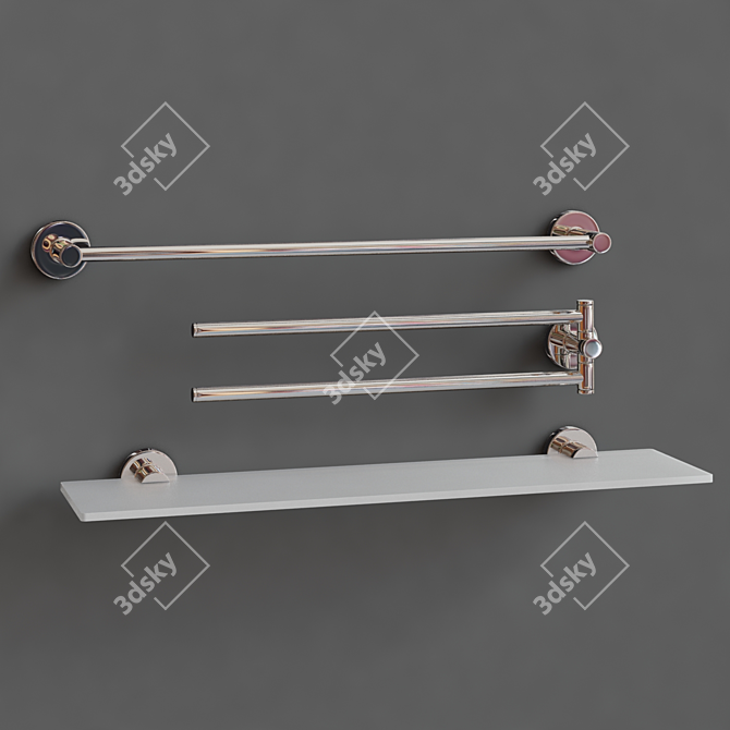 Modern Bathroom Accessories Set 3D model image 3