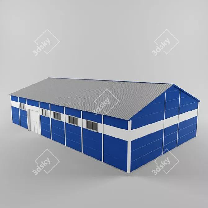 Quickly Assembled Sandwich Panel Storage Hangars 3D model image 1