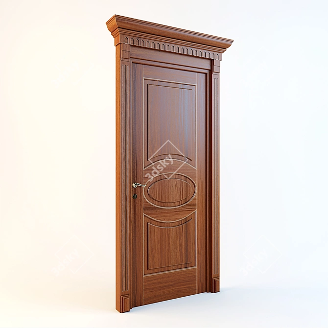 Elegant Classic Door - Fits 800*2100mm 3D model image 1