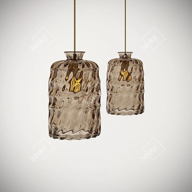 Golden Smoke Pillar Lamp 3D model image 1