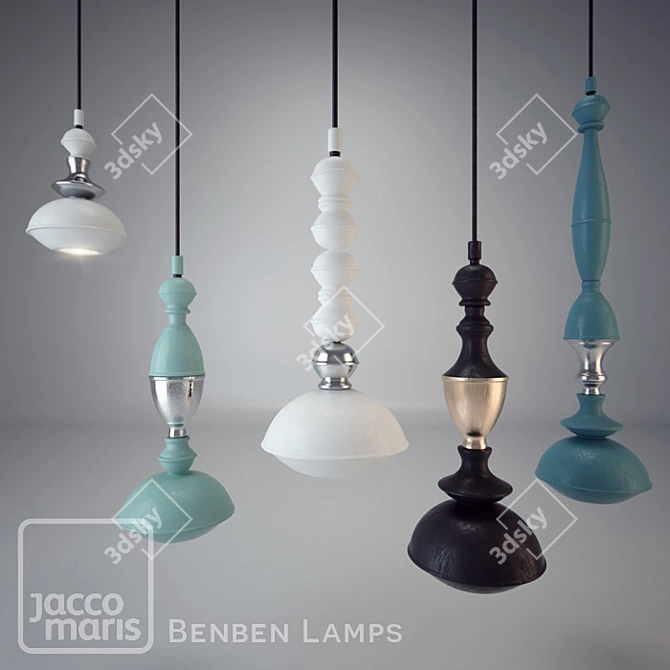 Elegant Benben Lamps Set 3D model image 1