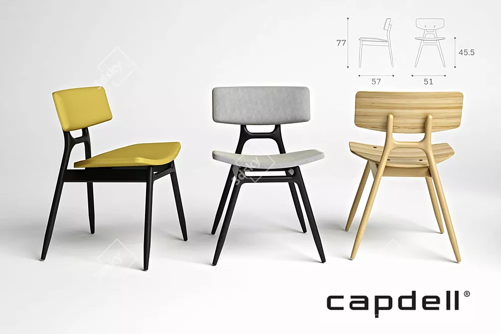 Eco-Friendly Capdell Chair: Modern Design 3D model image 2