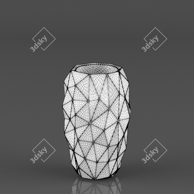 Crumple Ceramic Vase - Unique Décor 3D model image 2