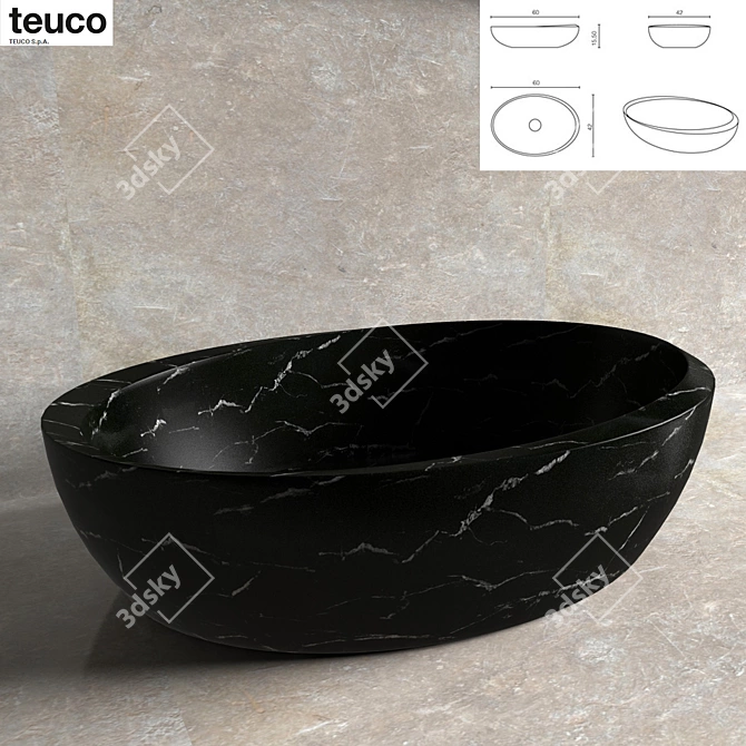 Elegant Marble Wash Basins 3D model image 1