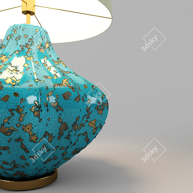 HEATHFIELD & Co Mallory Turquoise Table Lamp 3D model image 3