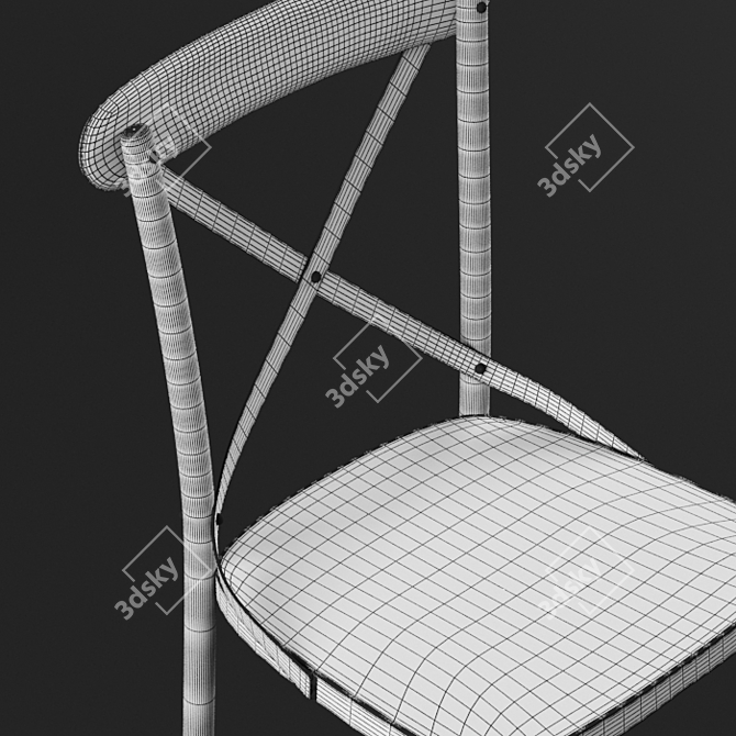 Industrial Twisted Iron Bar Stool 3D model image 3