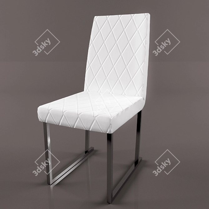 Modern Chrome-Style Leather Chair 3D model image 1