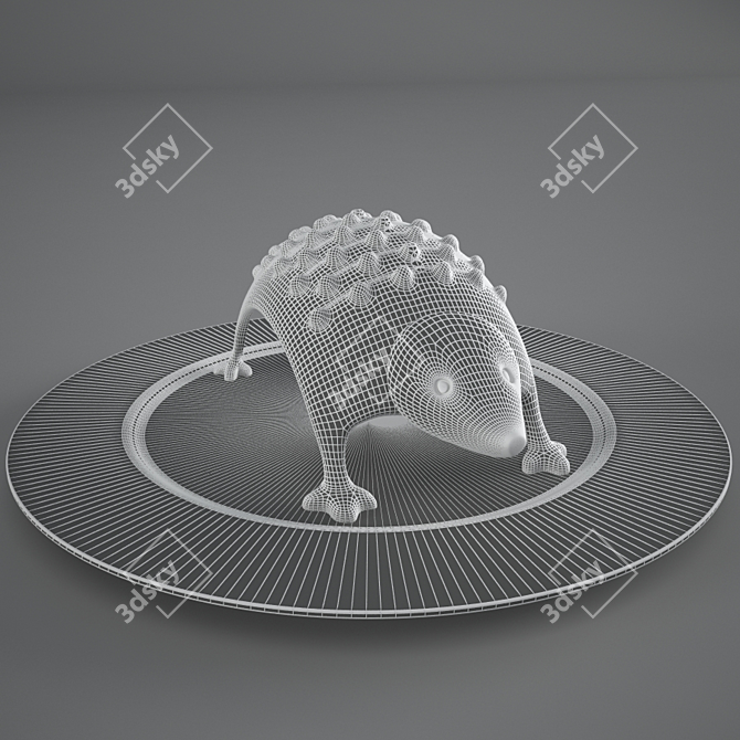 Hedgehog Grater: Creative Kitchen Tool 3D model image 2