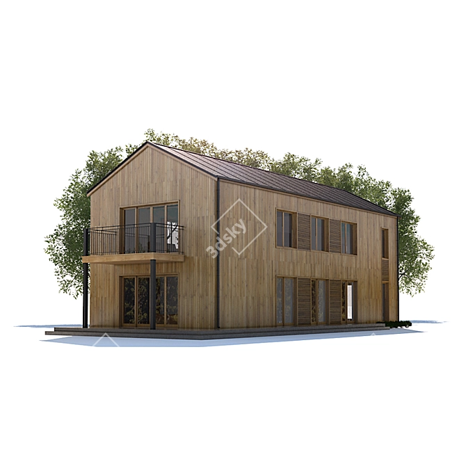 Modern Building Model with Textures 3D model image 3