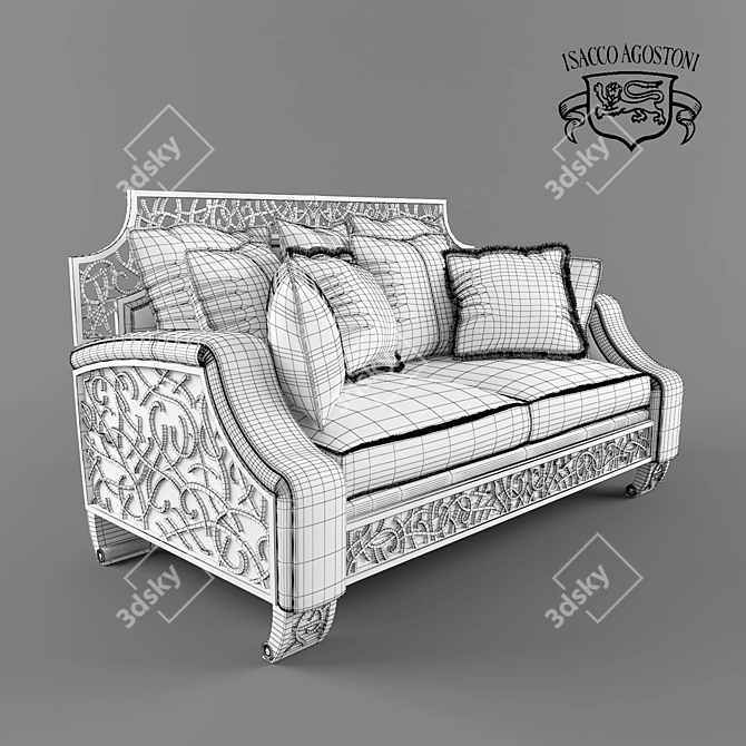 Isacco Agostoni Salotti Sofa: Salotto Impero Art. 1272 3D model image 3