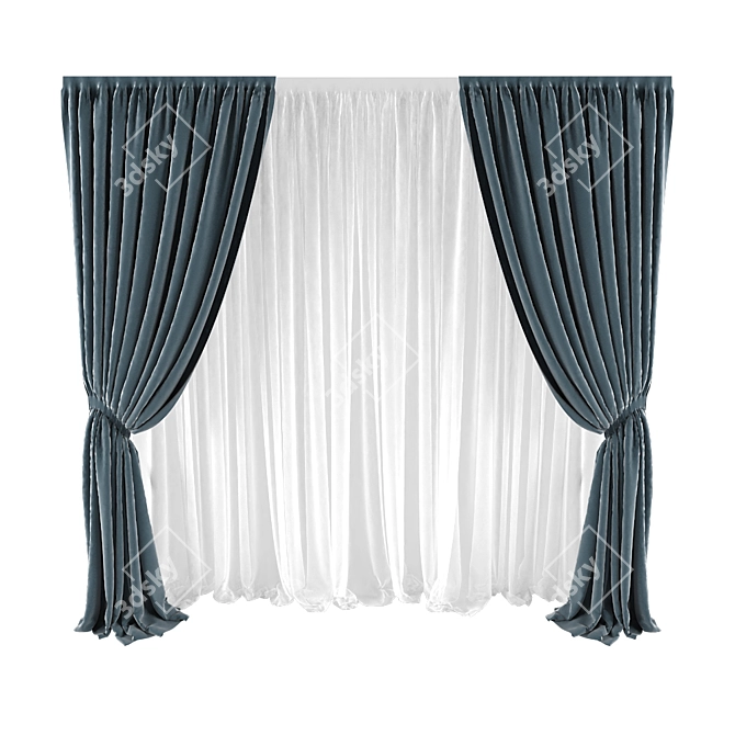 Modern Style Curtains 3D model image 1