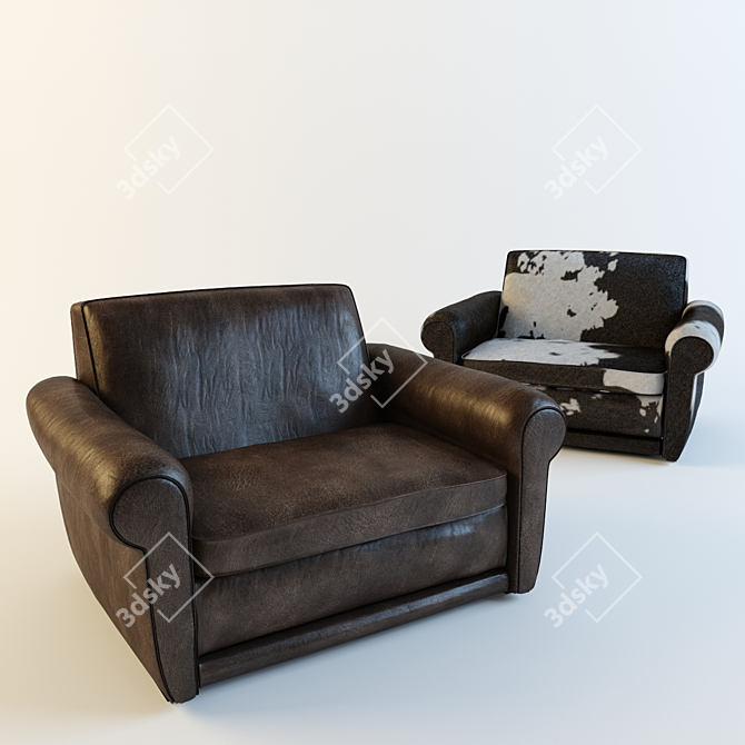 Baxter Mickey Plush Armchair 3D model image 1