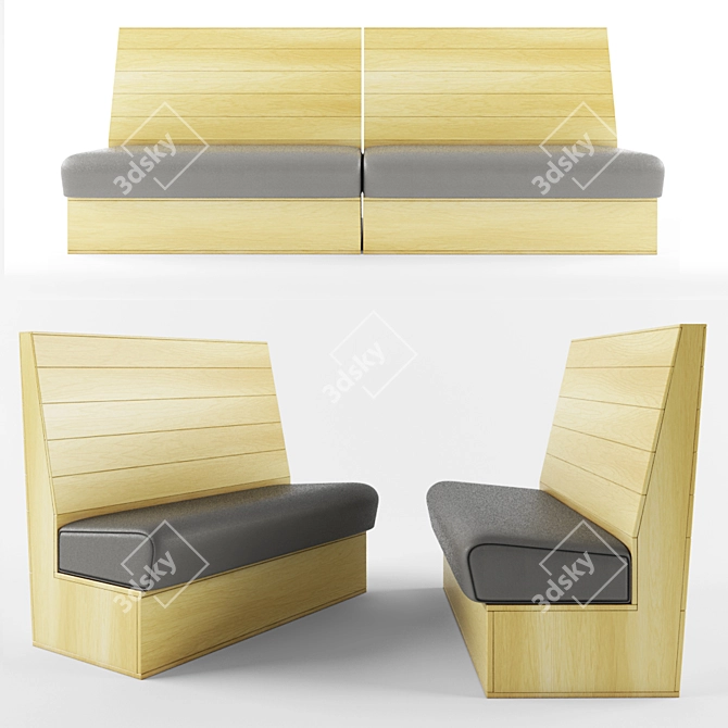 Modern 3D Bench: 3ds Max 2011 & FBX 3D model image 2