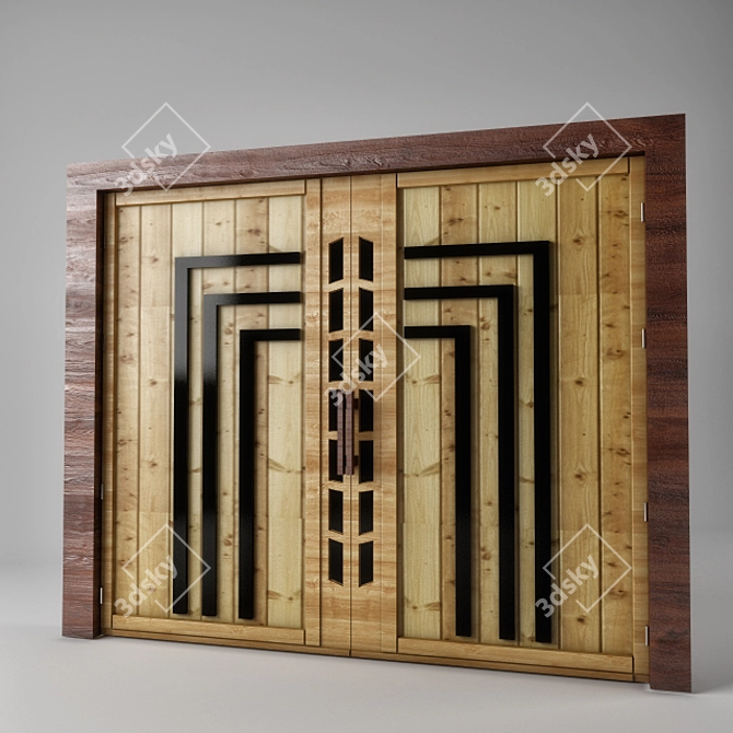 Premium Exterior Door 3D model image 1