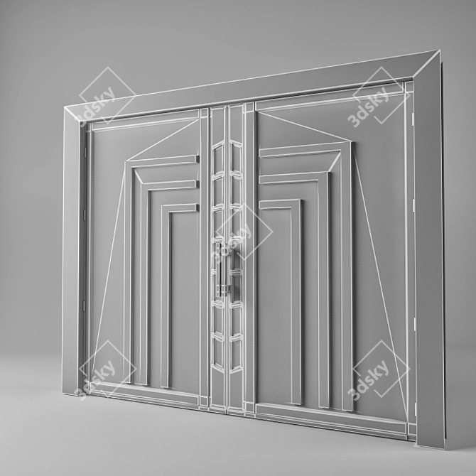 Premium Exterior Door 3D model image 2