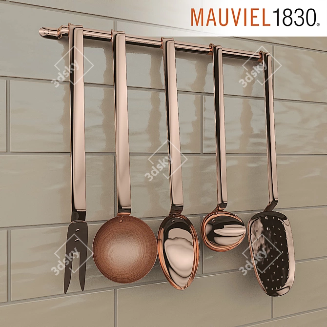 Mauviel Copper Kitchen Set Rails 3D model image 1