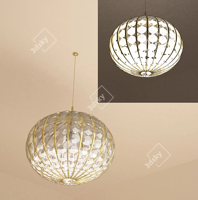 Elegant Bronze Chandelier 3D model image 1