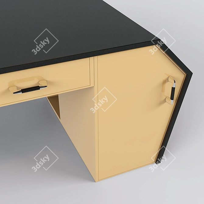 Spacious Chinese-made Office Desk 3D model image 2