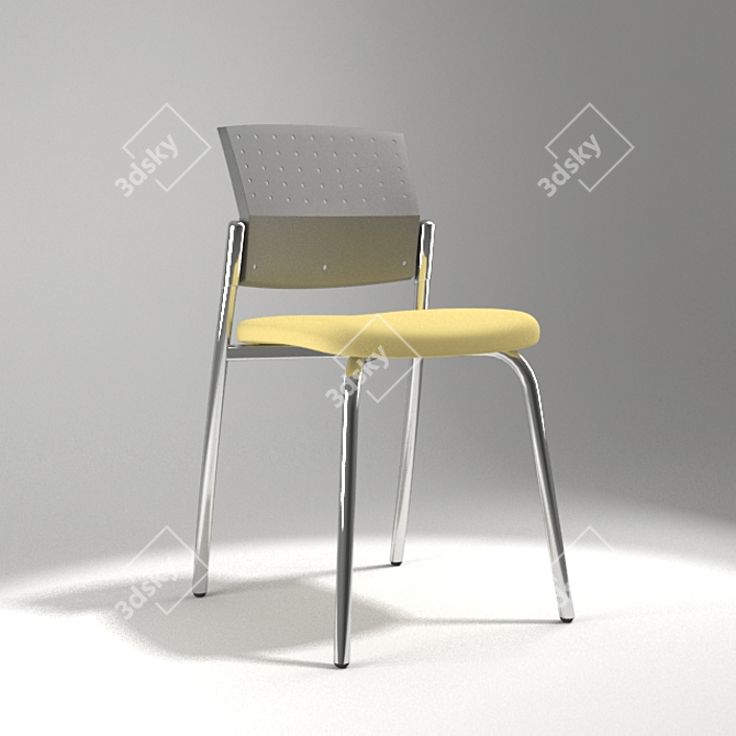 Modern Leather Accent Chair 3D model image 1