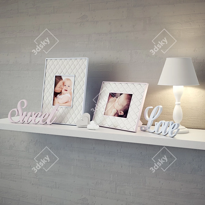 Adorable Baby Frames 3D model image 1