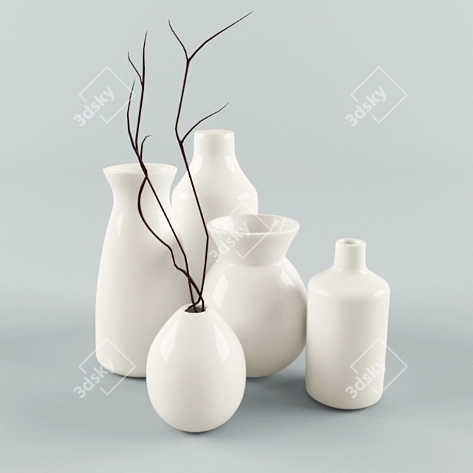 Classic Style Decorative Vase Set 3D model image 1