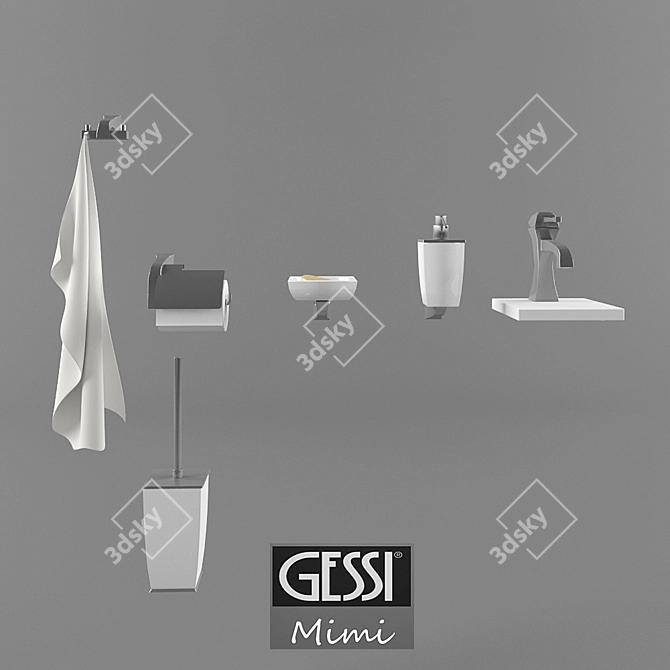 Elegant Gessi Mimi Bathroom Decor 3D model image 1