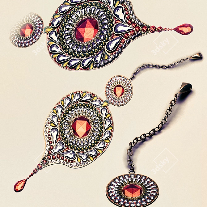 Title: Exquisite Indian Head Jewellery 3D model image 1