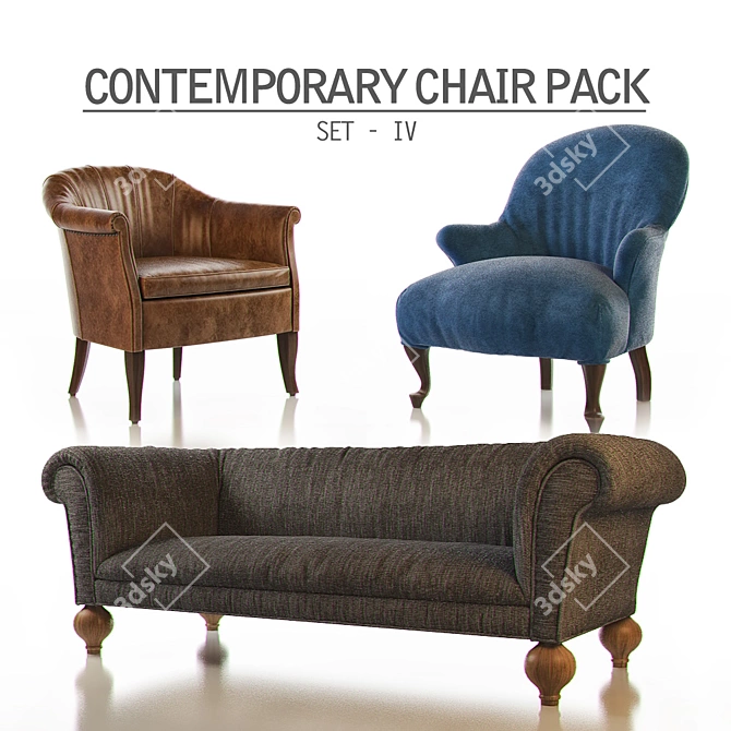 Modern Chair Pack - Set IV 3D model image 1