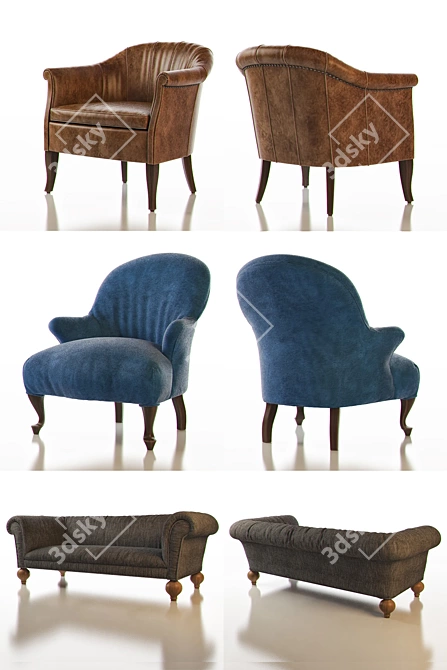 Modern Chair Pack - Set IV 3D model image 2