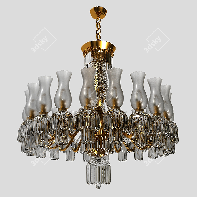 Elegant Ceiling Chandelier 3D model image 1