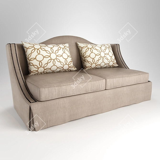 Elegant 3-Seater Sofa 3D model image 1