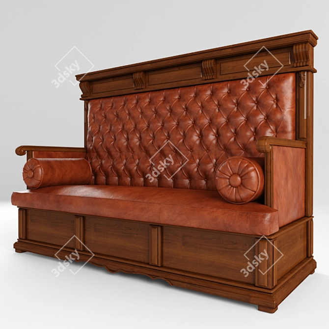 Restored Renaissance Sofa: 19-20th Century 3D model image 1