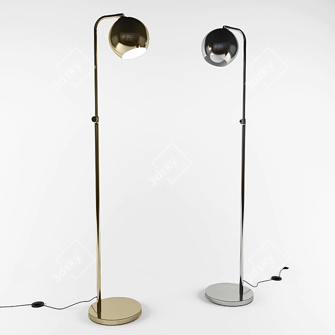 Gilded Gumball Glow Floor Lamp 3D model image 1