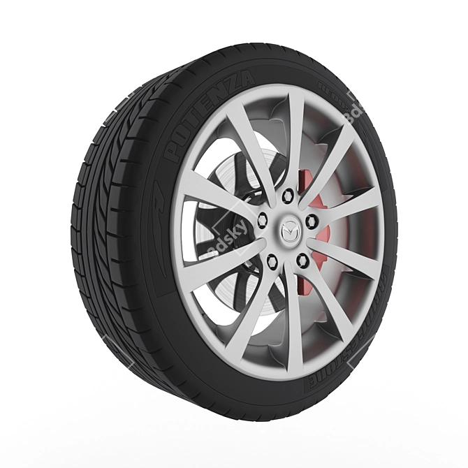 Sleek Mazda MX 5 Wheel 3D model image 1