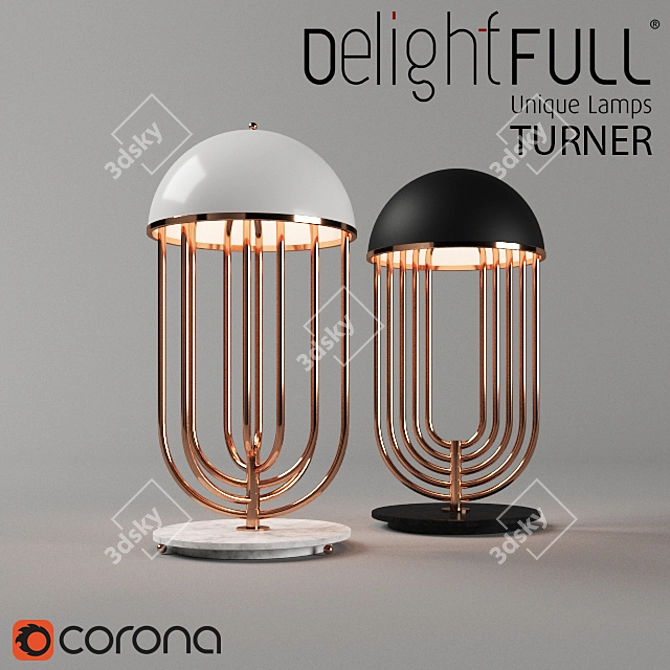 Delightfull Turner: Stylish Sideboard Lamp 3D model image 1