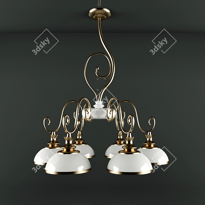 Sleek Shine Pendant Chandelier 3D model image 1