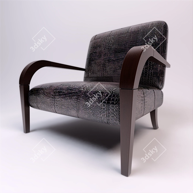 Elegant Artdeco Armchair: Smania Flora 3D model image 1