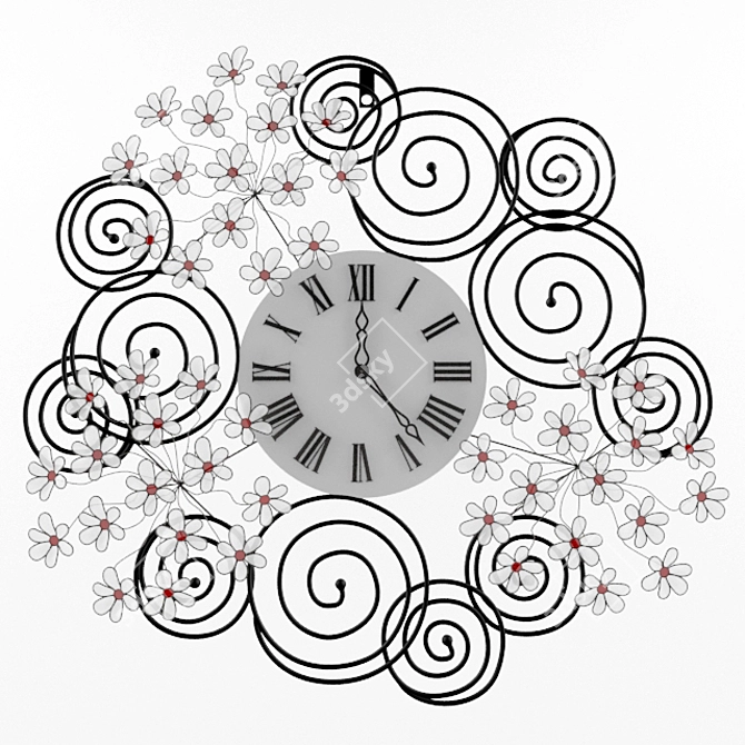 Modern Wall Clock 3D model image 1