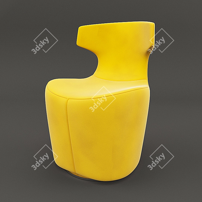 Velvet Colorful Chair 3D model image 3