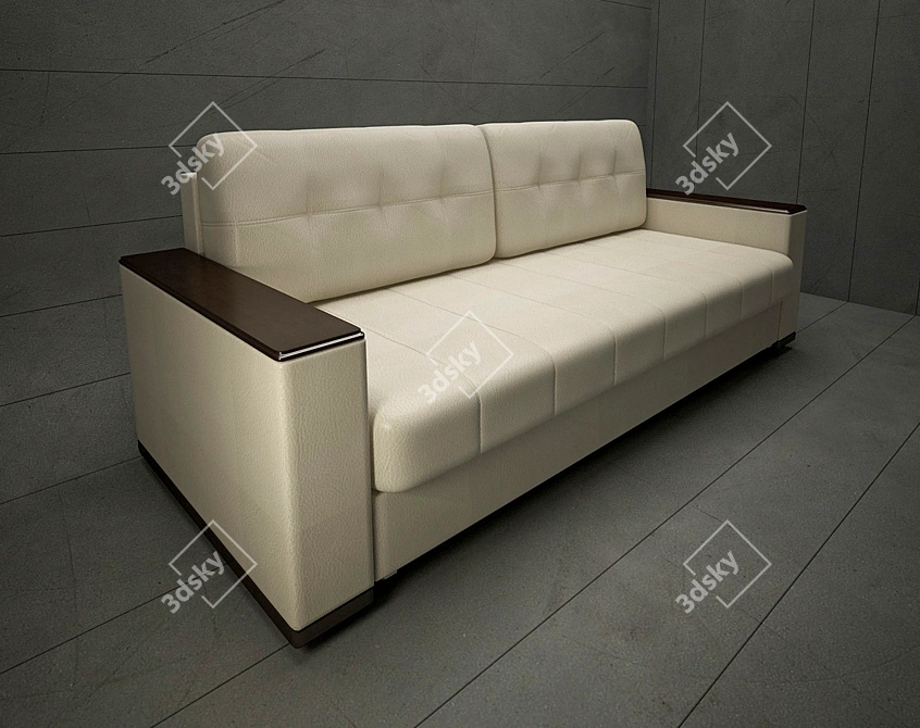 Modern Russian Leather Sofa 3D model image 1