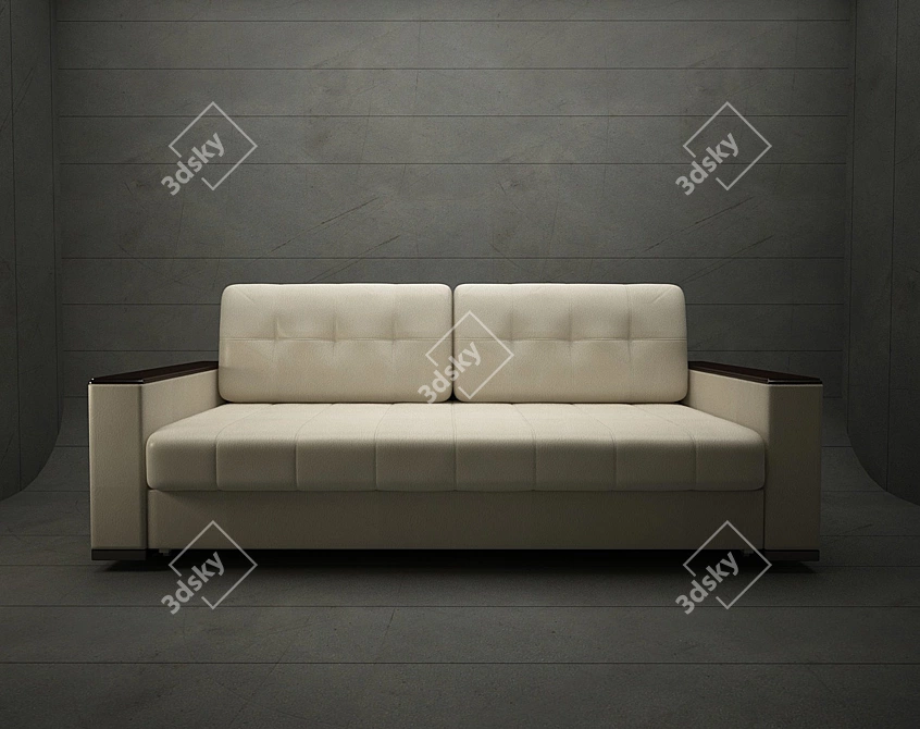 Modern Russian Leather Sofa 3D model image 2