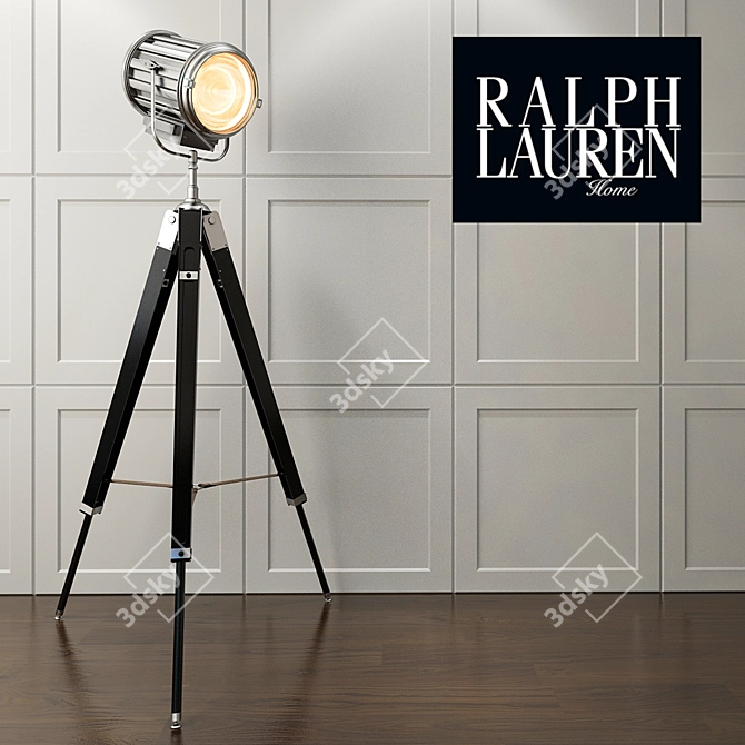 Ralph Lauren Ebony Search Light Floor Lamp 3D model image 1