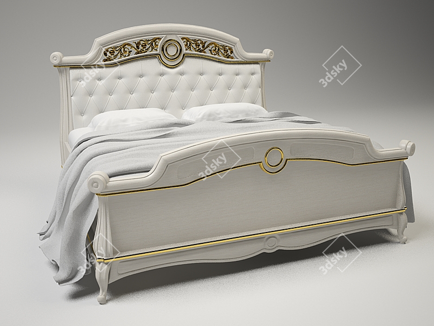 Italian Classic Bed 3D model image 1