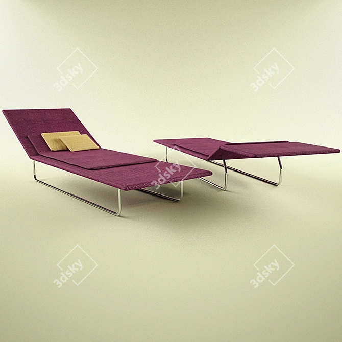 Paola Lenti Deckchair: Ultimate Comfort 3D model image 3