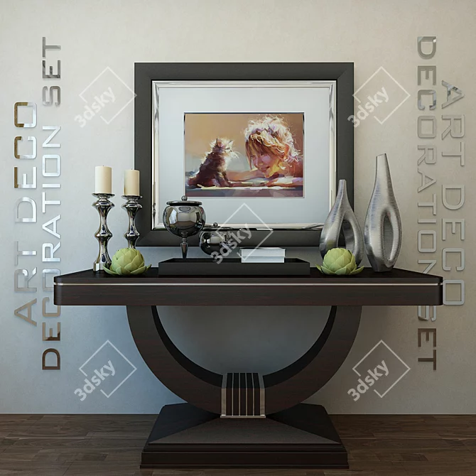 Elegant Art Deco Decor Set 3D model image 1