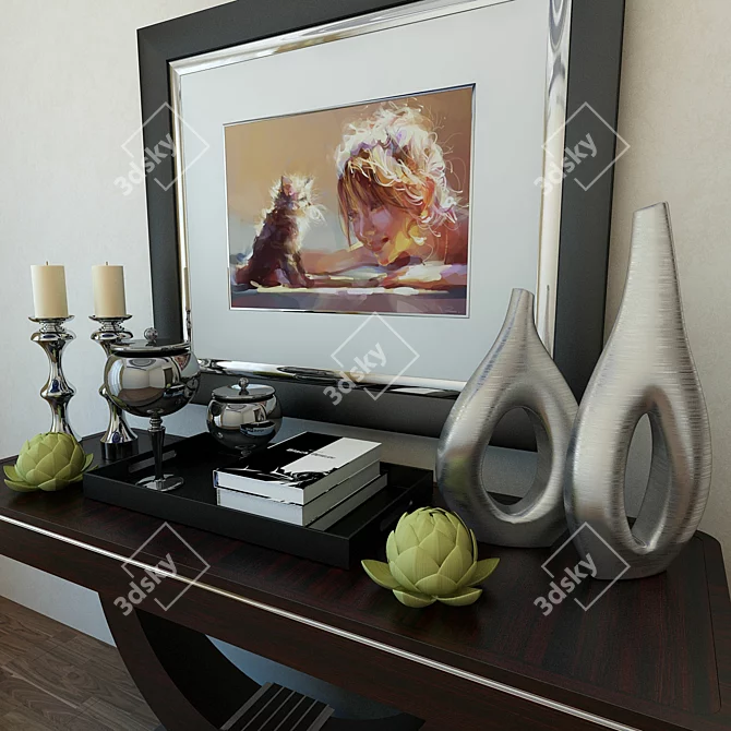 Elegant Art Deco Decor Set 3D model image 2